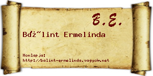 Bálint Ermelinda névjegykártya